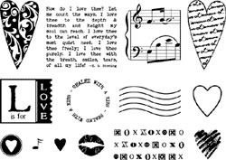 Technique Tuesday - Background & Image Stamp Sets - Love Notes  (sold individually)